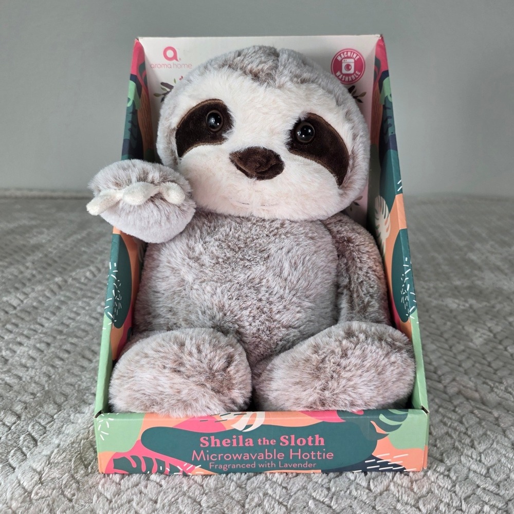 Aroma Home Sheila the Sloth Microwavable Hottie Lavender Scented Plush Heat Pad